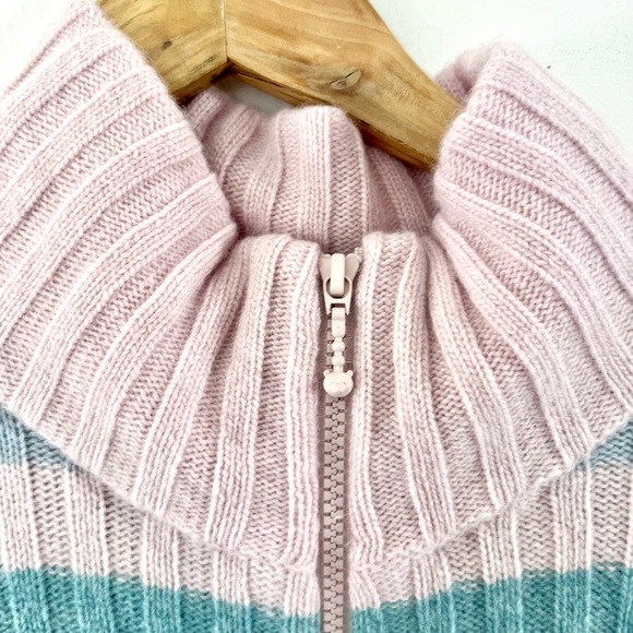 Teddy Fresh Merino Wool Blend Pink Fairisle Full Zip Knit Cardigan Sweater XL - Picture 5 of 11